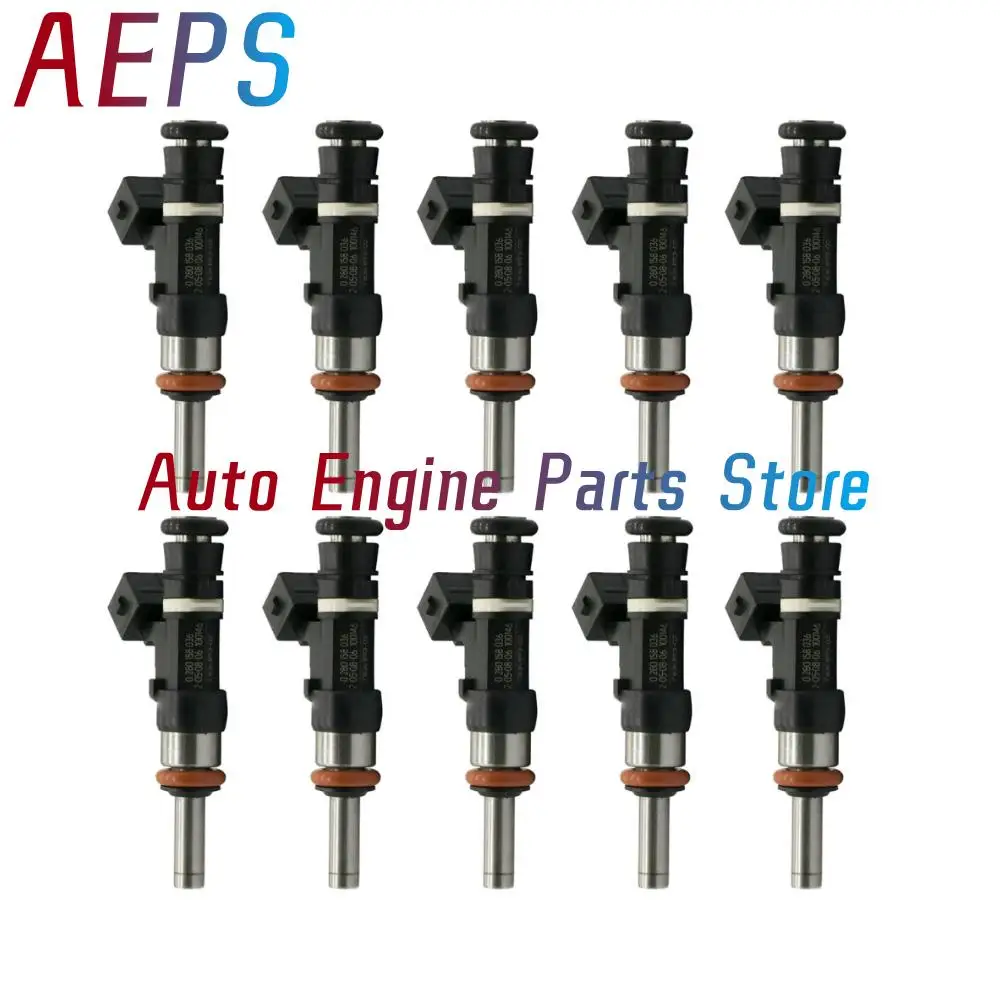 10Pcs Fuel Injector 0280158036 13647839098 FJ753 For BMW M5 M6 5.0L 2006-2010