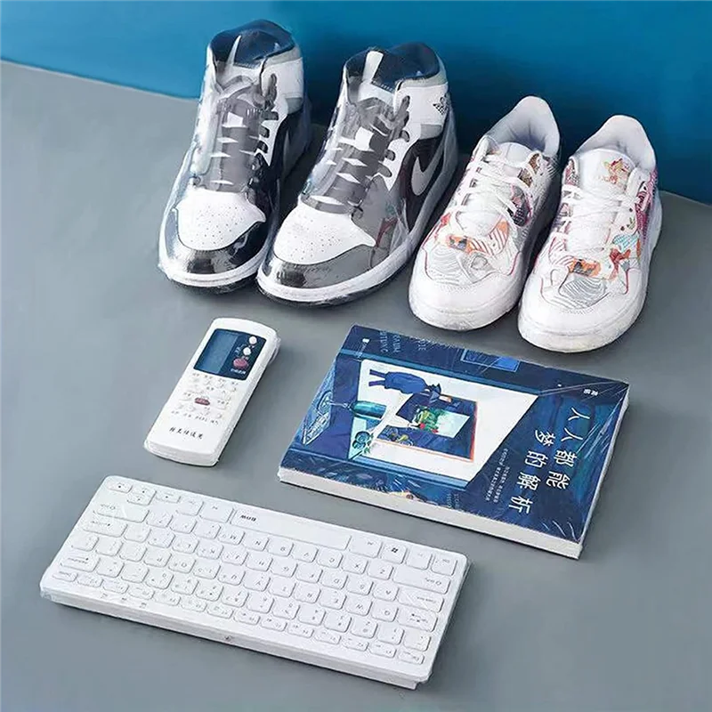 

Compact 100Pcs DIY Blower Heat Seal Flat Mouth Pvc Heat Shrink Film Bag Wrap Waterproof Storager Transparent Plastic Bag