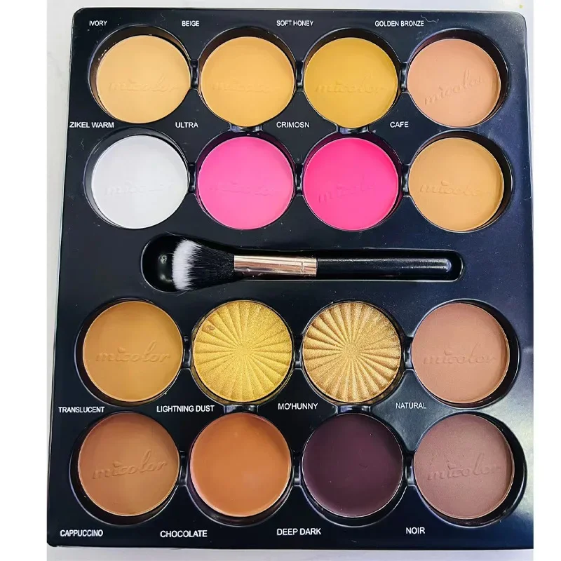 MICOLOR 16 Color Powder Plate Contour Concealer Acne Dark Circles Blush Highlights Pressed Powder Tray Beauty Woman Make Up