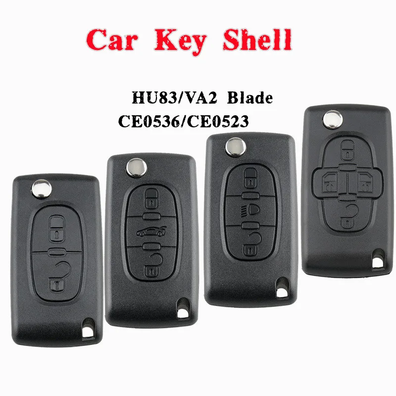 2/3 /4 Buttons Remote Key Case Fit for Citroen C2 C3 C4 C5 C6 Fit for Peugeot 207 307 308 / 407 Flip Folding Car Key Shells