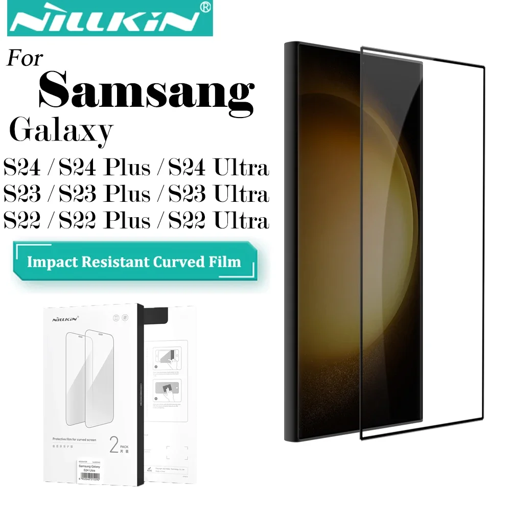 Nillkin 2 Piece For Samsung Galaxy S24 Ultra S24 S24 Plus S23 Ultra S23 Plus Full Glued Curved Protective Film Not glass film