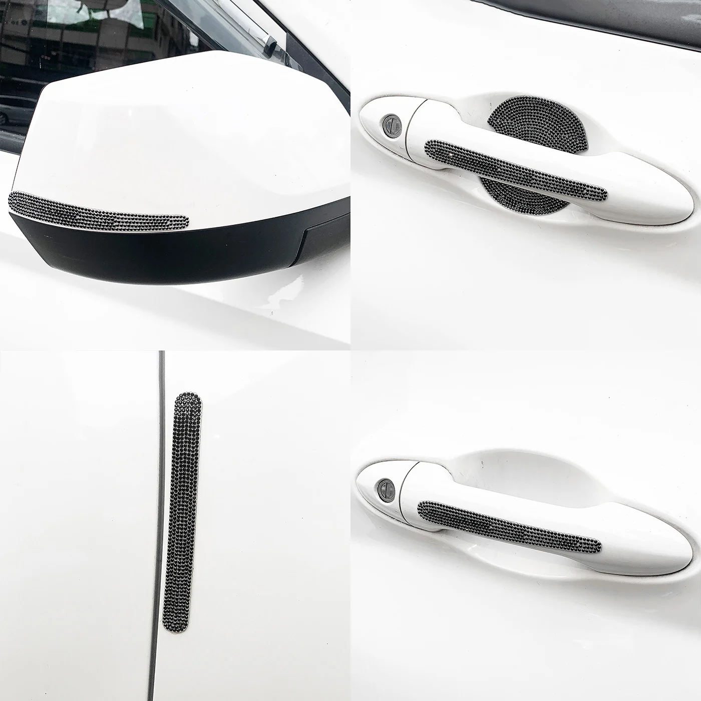

14pcs car door handle door bowl sticker anti-scratch car handle scratch blocking sticker rhinestone body protection sticker pain