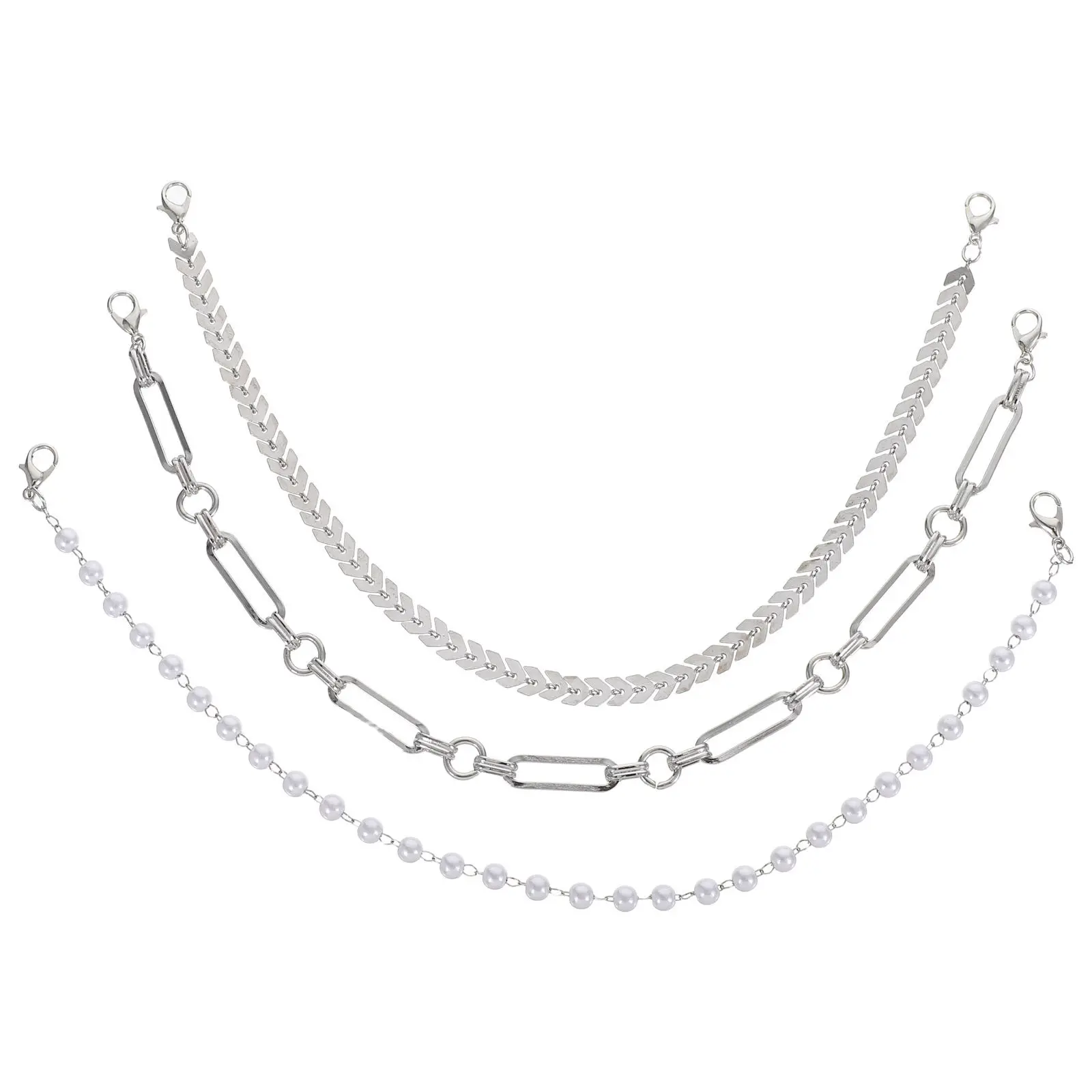 Juego de 3 cadenas minimalistas para sombreros, gorras de camionero, gorras de béisbol, gorros de malla, estilo veraniego, elegantes, a prueba de viento, decoración DIY para hombres y mujeres