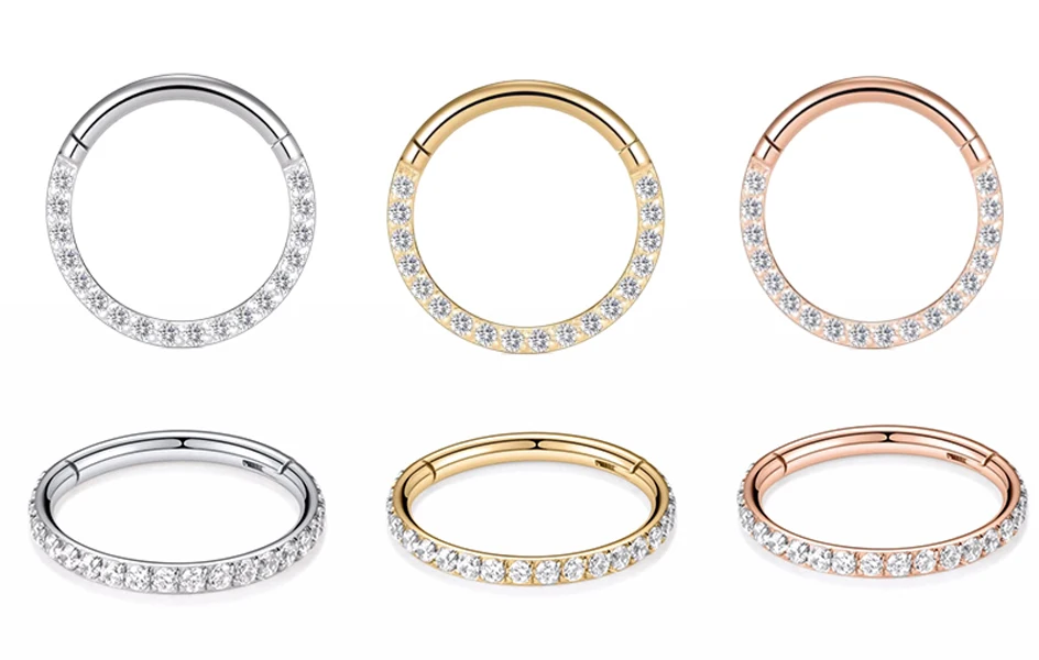 1/10 Stücke G23 Titan 14G/16G/18G Nasenringe Scharniersegment Ohrknorpel Tragus Ohrring Hoops Septum Clicker Piercing Schmuck – Detail 10