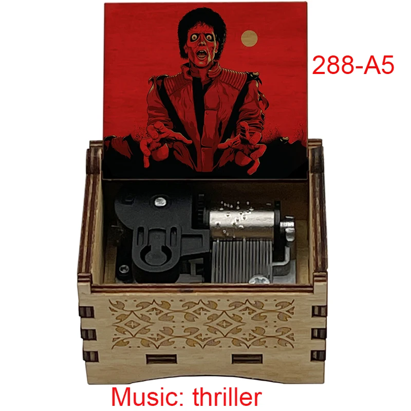 《Thriller》UV Color Printed Wooden Music Box Home Decoration Ornaments Holiday Party Gifts For Friends!