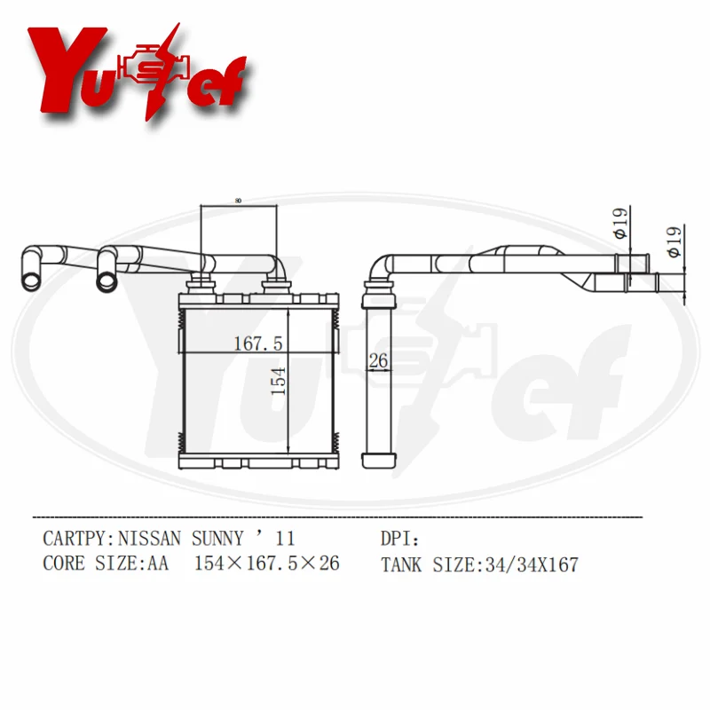 ALL ALUMINUM HEATER CORE FITS FOR NISSAN SUNNY N17 TIIDA VERSA 12-18 MICRA NOTE 14-18 27140-1HK0A 27140-1HS0B