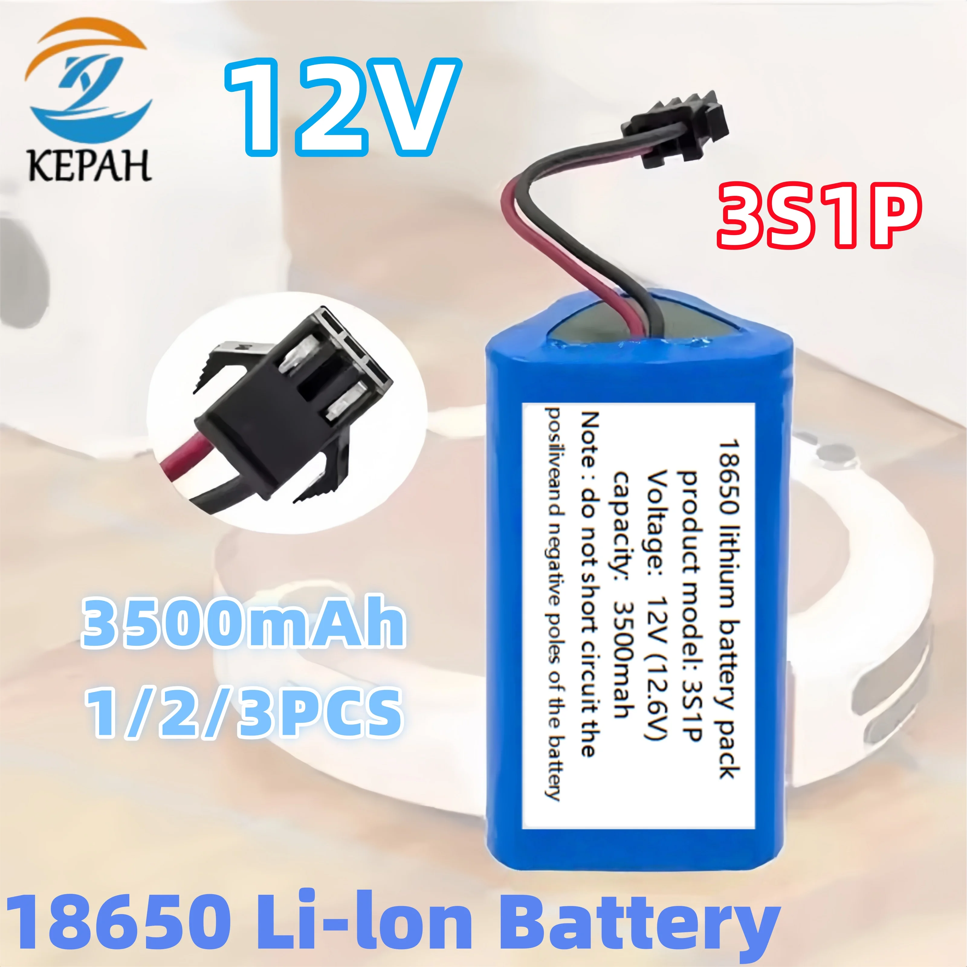 

Резервная литий-ионная батарея высокой емкости 3500 мАч | 12 В 3S1P 18650 упаковка 12,6 В/11,1 В для видеонаблюдения, камеры, фасциального пистолета