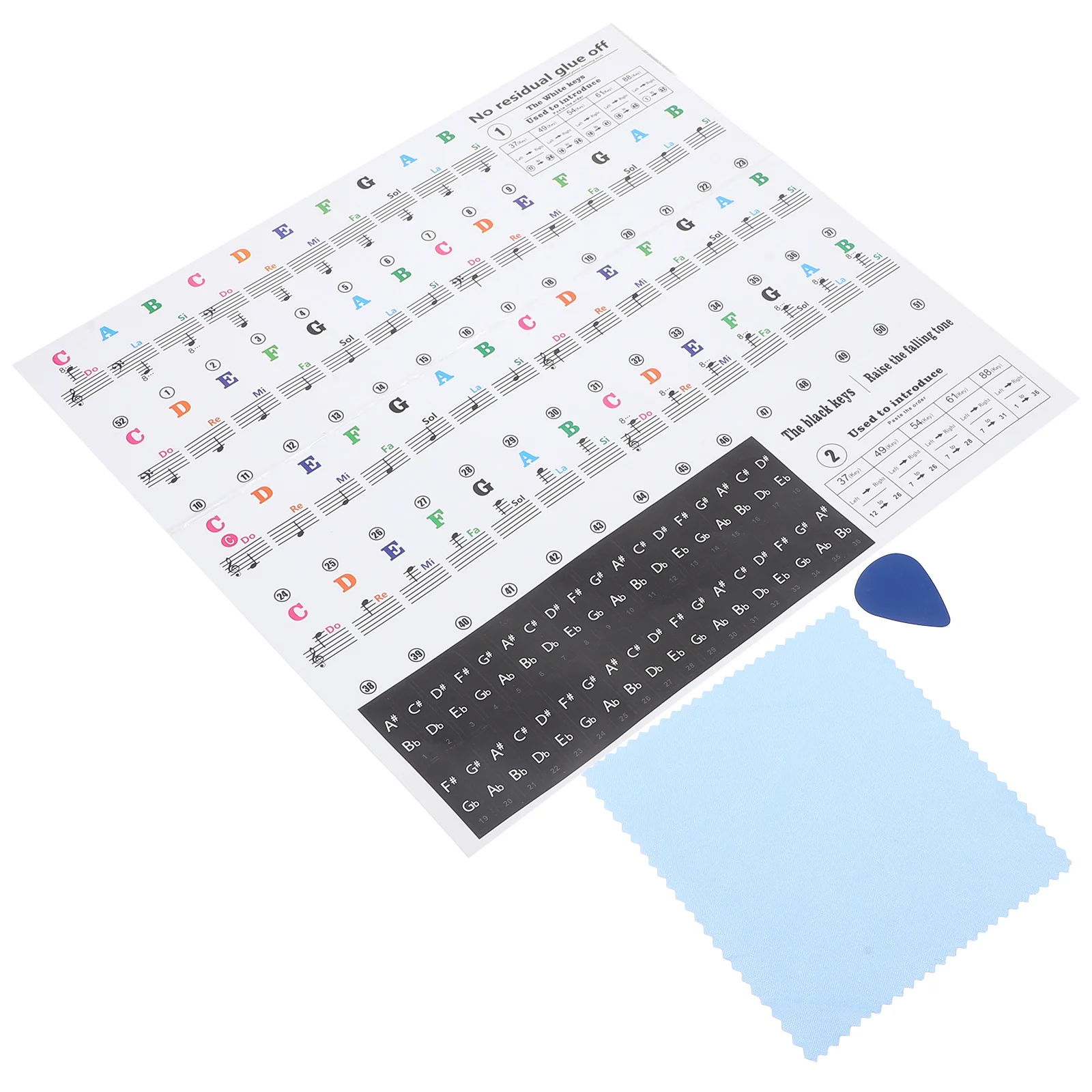 

Piano Stickers Letter Removable Key Keyboard Accessories Note Labels for Beginners