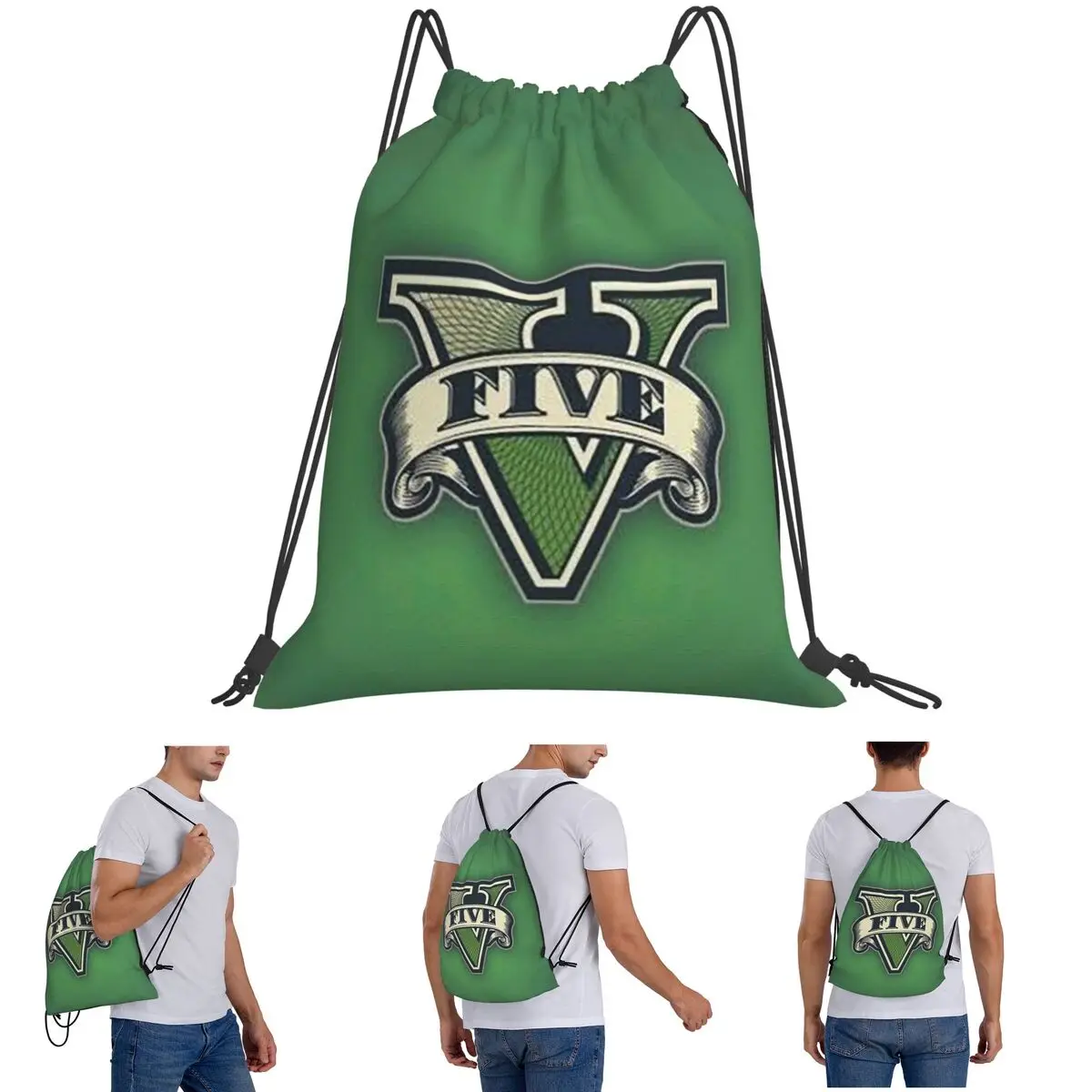 حقائب ظهر Grand Theft Auto Collage Adventure Game GTA حقائب ظهر عصرية محمولة برباط وحقيبة أحذية وحقائب كتب للسفر #1