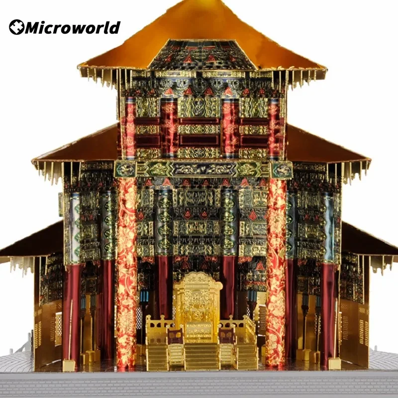 Microworld 3D Metal Styling Puzzle Games Heaven Temple Buildings Model Kits Laser Cutting Jigsaw Toys Birthday Gifts For Adult