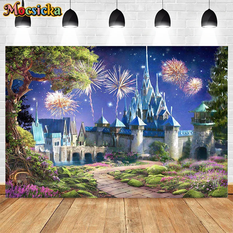 Fantasy Castle Rainbow Photography Background Flower Princess Birthday Party Decoration Baby Shower Backdrops For Photo Studio