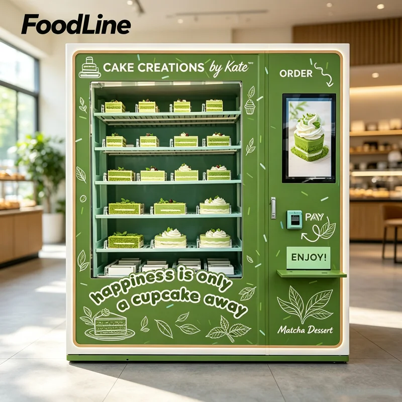 Fresh Breakfast Vending Machine Bread Cake Toast Sandwich Pastry Automatic Bakery Touch Screen Cashless OEM Custom