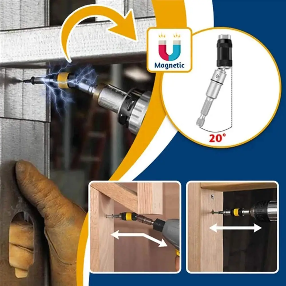 Varilla de extensión de Broca hexagonal de 1/4 pulgadas, destornillador de anillo magnético, herramientas de mano, soporte de cambio rápido, guía de accionamiento, punta de taladro