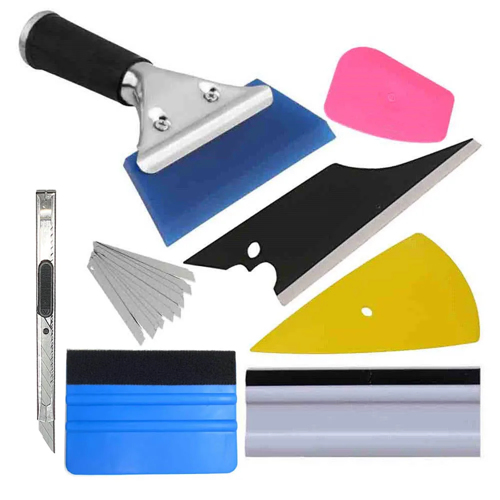 8 Pcs Car Window Tint Wrapping Vinyl Tools Squeegee Scraper Applicator Kits Set Car Body Film