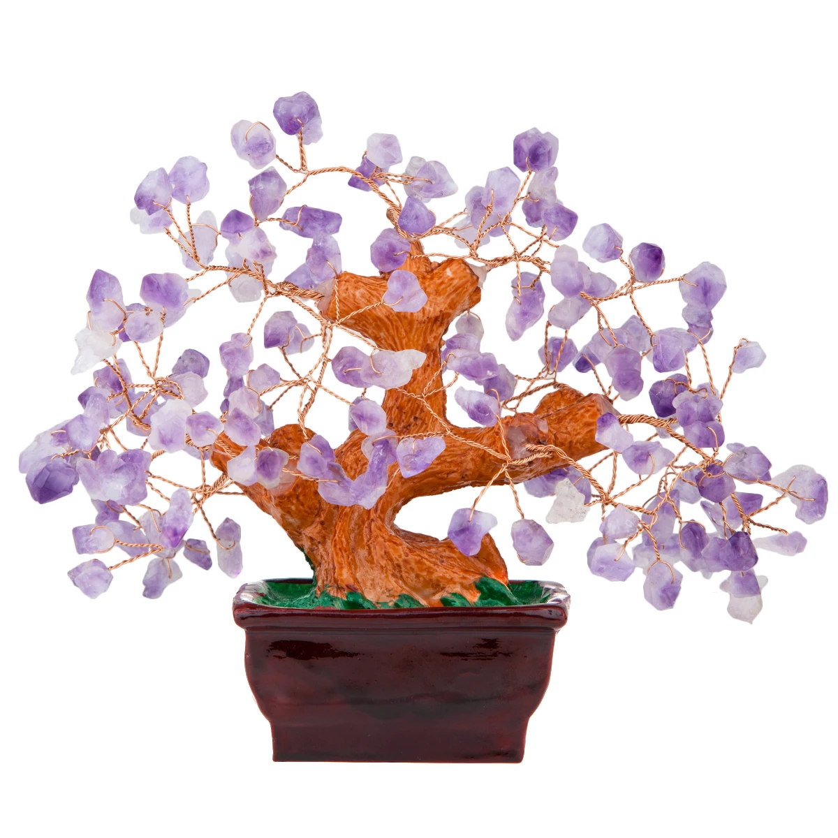 TUMBEELLUWA Bonsai Style  Natural Amethyst Luck Money Tree Reiki Healing Quartz Mini Tree Feng Shui Decoration Home For Wealth