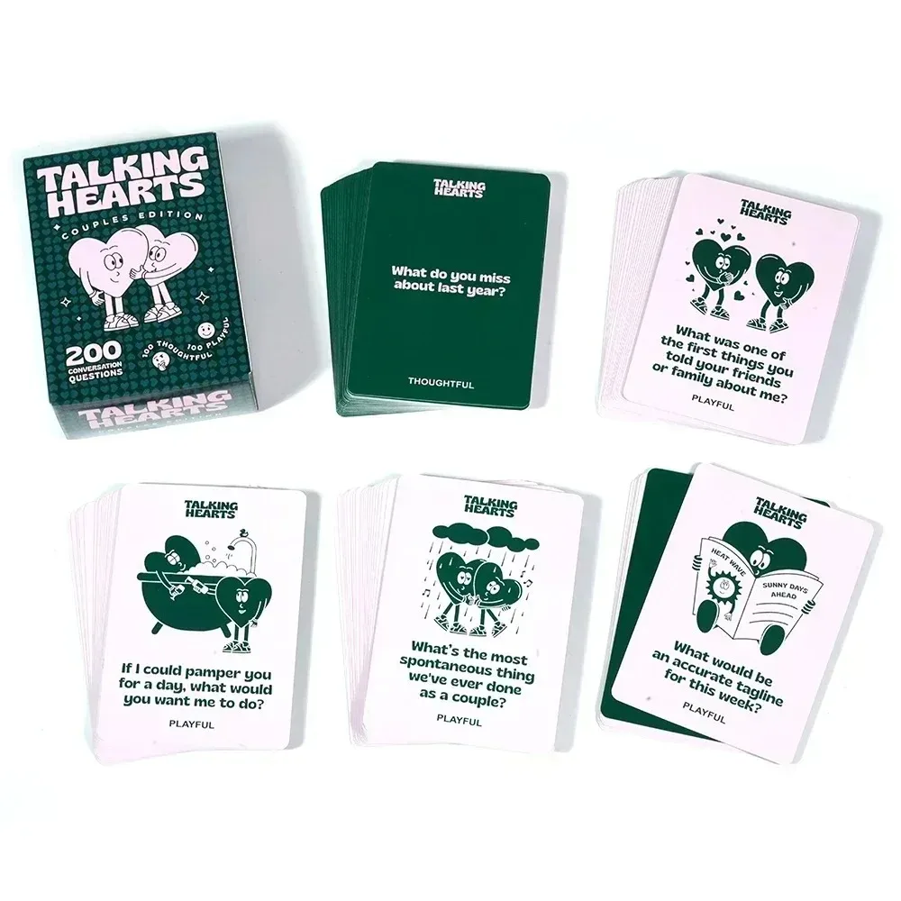 

-Taklig Hearts Card Game Board games Romantic Couple Fun Interactive Card Games Talking Hearts Conversation Cards Valentines
