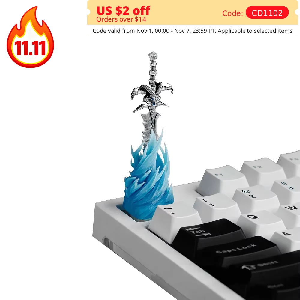 

Колпачки для клавиш в стиле аниме, механическая клавиатура, колпачки для клавиш на заказ, игровые колпачки для клавиш ESC, колпачки для клавиш для Lich King Frostmourne