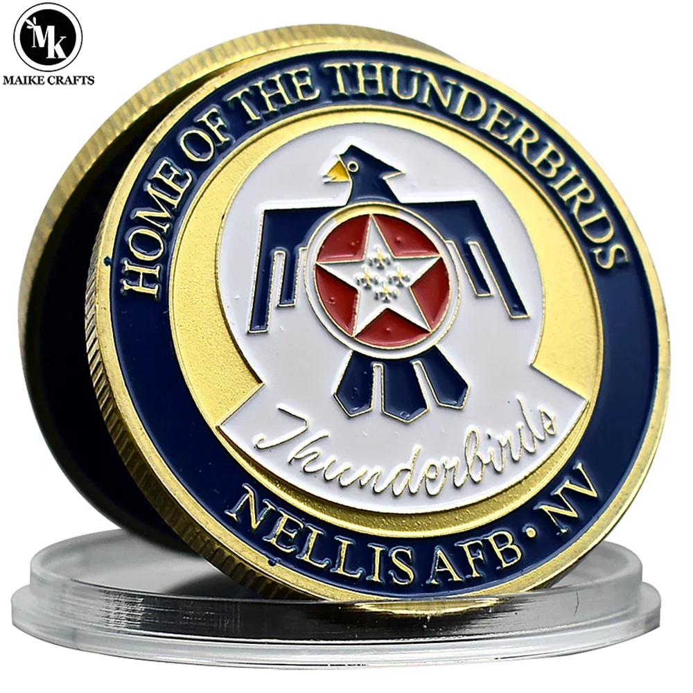 سلاح الجو الأمريكي منزل ثندربيردز تحدي عملة Nellis Afb · Nv الميدالية العسكرية مجموعة العملات التذكارية هدية #1