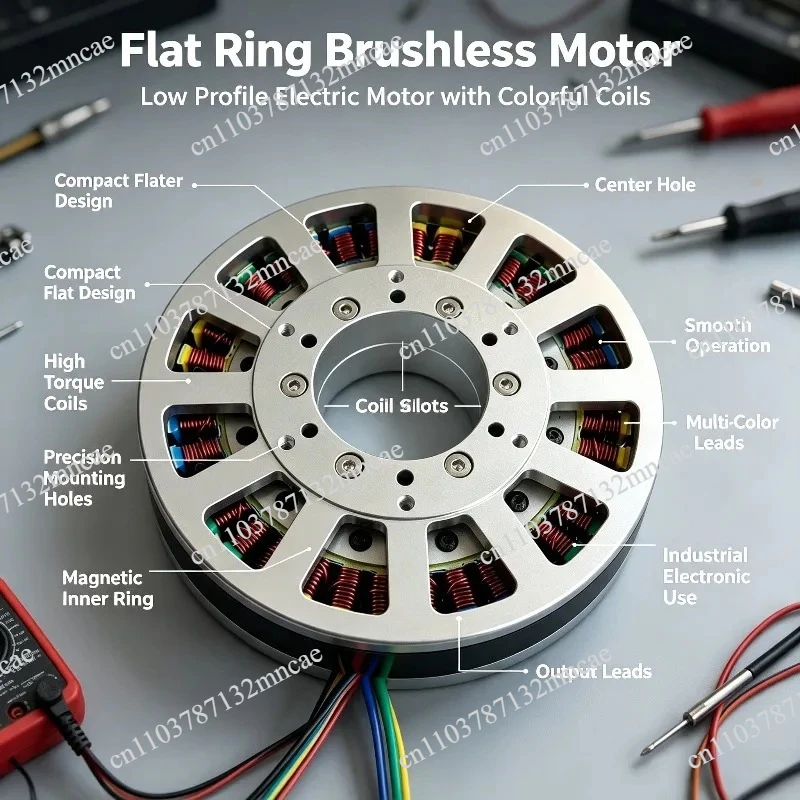 Flat permanent magnet brushless DC motor ultra-low speed 3Nm disc thin drive motor equipment