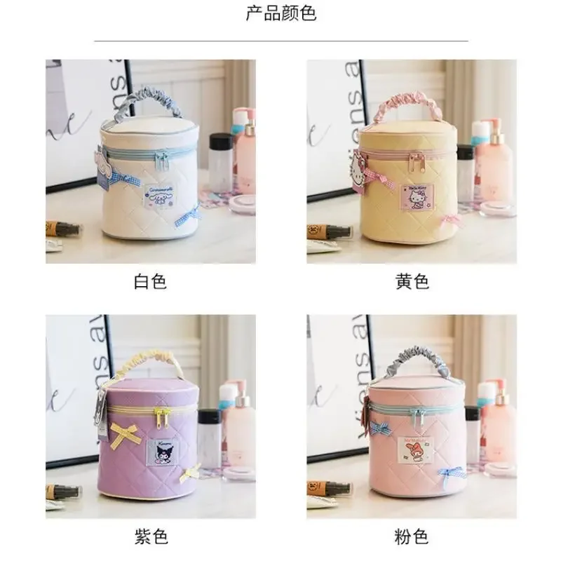 

Мини-милая косметичка Hello Kitty Kuromi Cinnamoroll My Melody с бантом, простая портативная стеганая сумка для хранения, модный подарок с героями мультфильмов