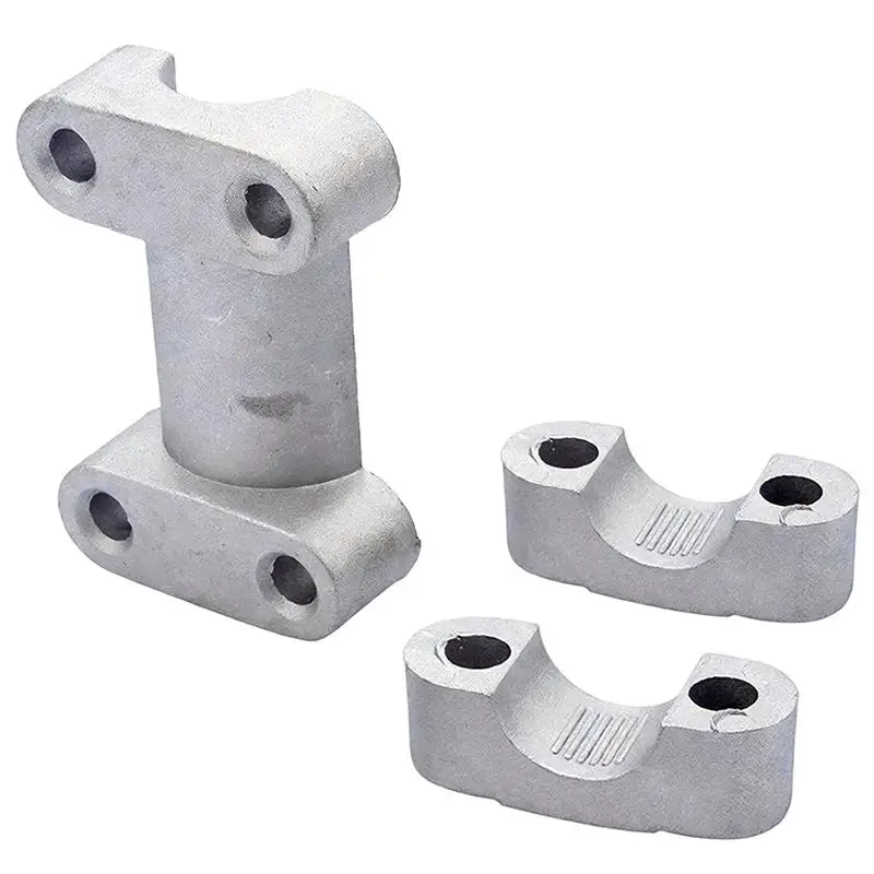 Precision Engineered Motorcycle Handlebar Mount Clamps Aluminum Silver Riser Adapter 7/8 Inch 22mm for Dirt Bike Upgrade - view 4