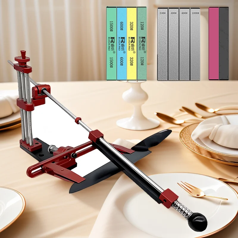 

360 ° Набор для заточки ножей с фиксированным углом вращения - Профессиональная точилка для ножей с точильными камнями - Инструменты для абразивной системы удержания