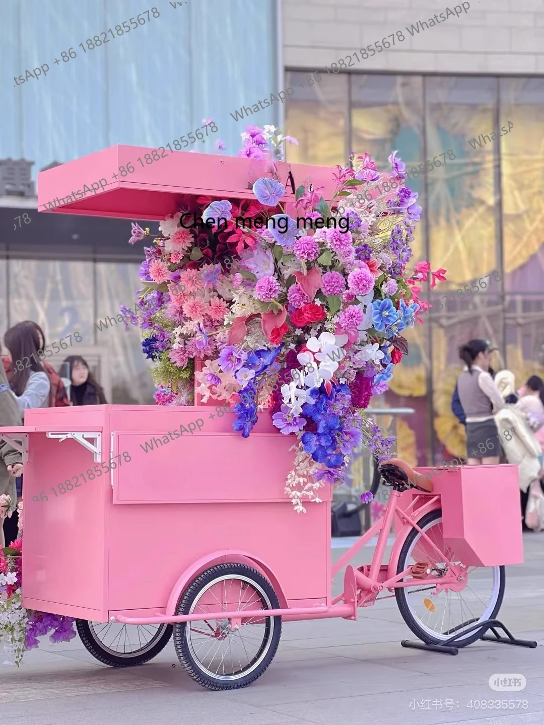 Night market riding snack car outdoor upside down donkey stall three-wheeled bicycle mobile sales booth car