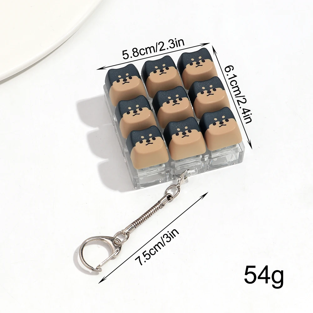 Neue 9-Tasten-Hunde-Finger-Tastatur ohne Beleuchtung, Stressabbau-Fidget-Schlüsselanhänger, Zeitvertreib-Tastenknopf, Quetschspielzeug für Erwachsene – Detail 1