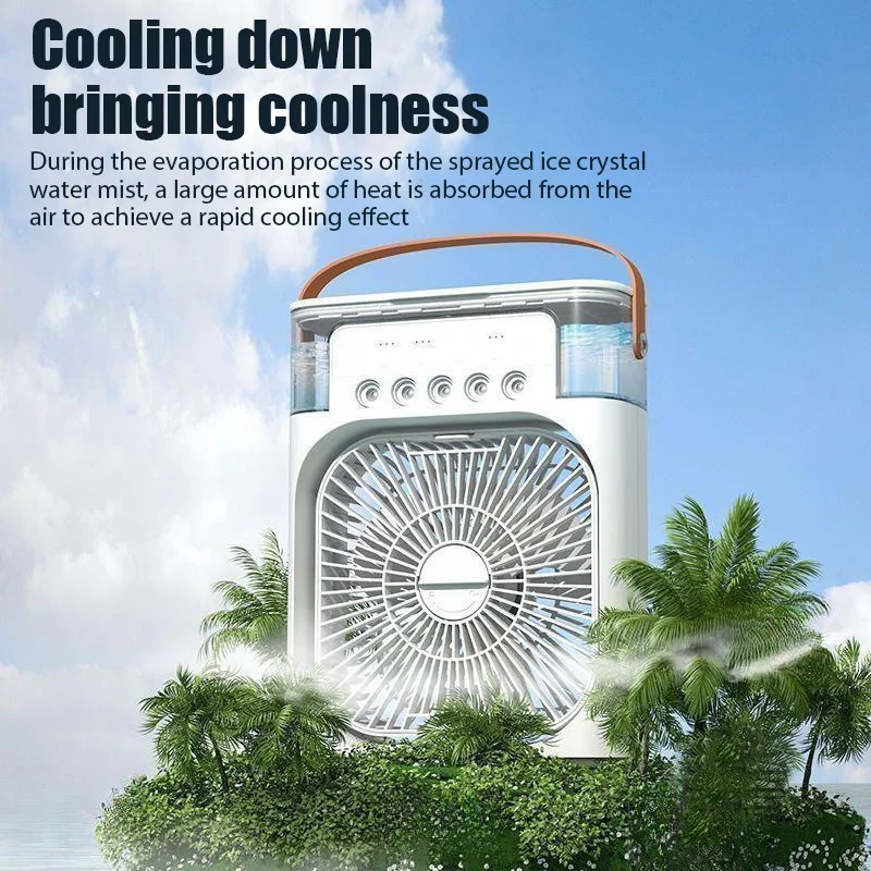 USB Mini Air Cooler with Night Light