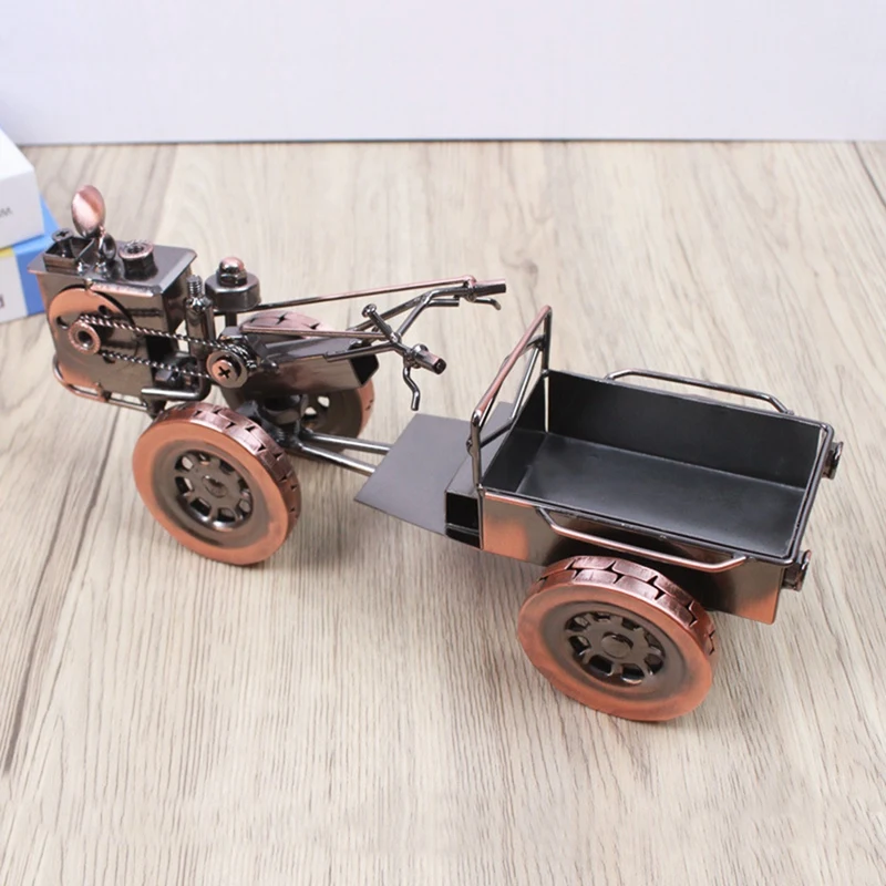 Wrought Iron Tractor Retro Car Model Car Ornament Photo In Tractor Shape Home Decor -B