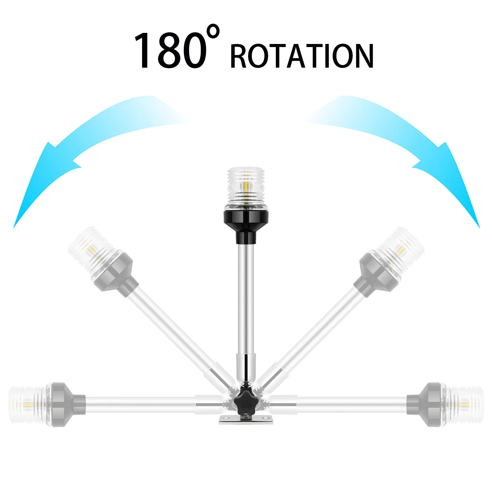 12V 24V Sailing Signal Light Boat Navigation Light Fold Down 360 Degree LED for Yacht Marine Anchor Light Boat Accessories