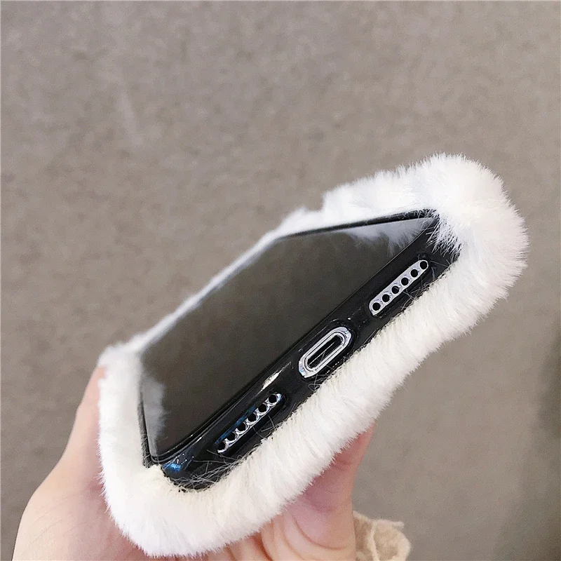 Newest Fashion Cute Cat Fluffy Girly Case For iPhone 11 Pro X XS Max XR 8 7 6 6s Plus Kitty Plush Fur Soft Silicone Cover Funda