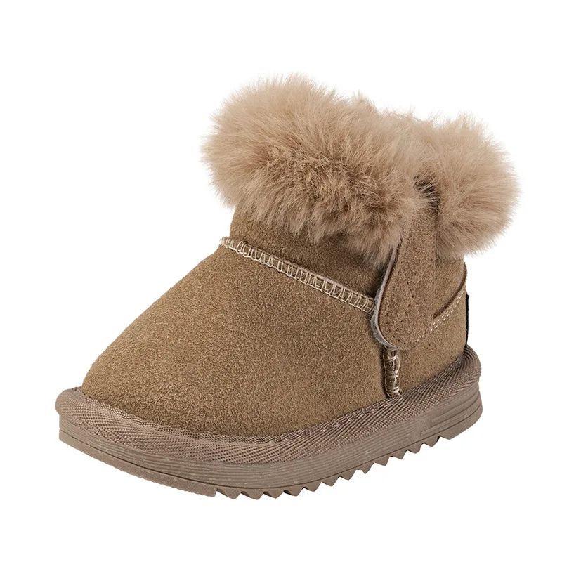 

Botas Niña Kid Snow Boot 2025 Autumn New Soft Sole Baby Shoe Warm Boy Cotton Shoe Fashion Hairy Girl Shoe Versatile Girl Boots