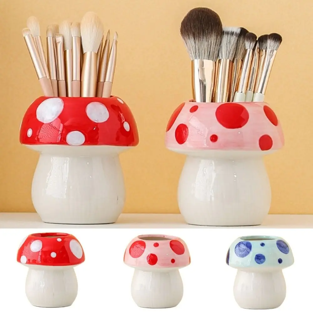 Cancelleria Cartoon Fungo Portapenne Girly Multifunzione Pennello Secchio portaoggetti Simpatico contenitore creativo per penne Regali in vaso