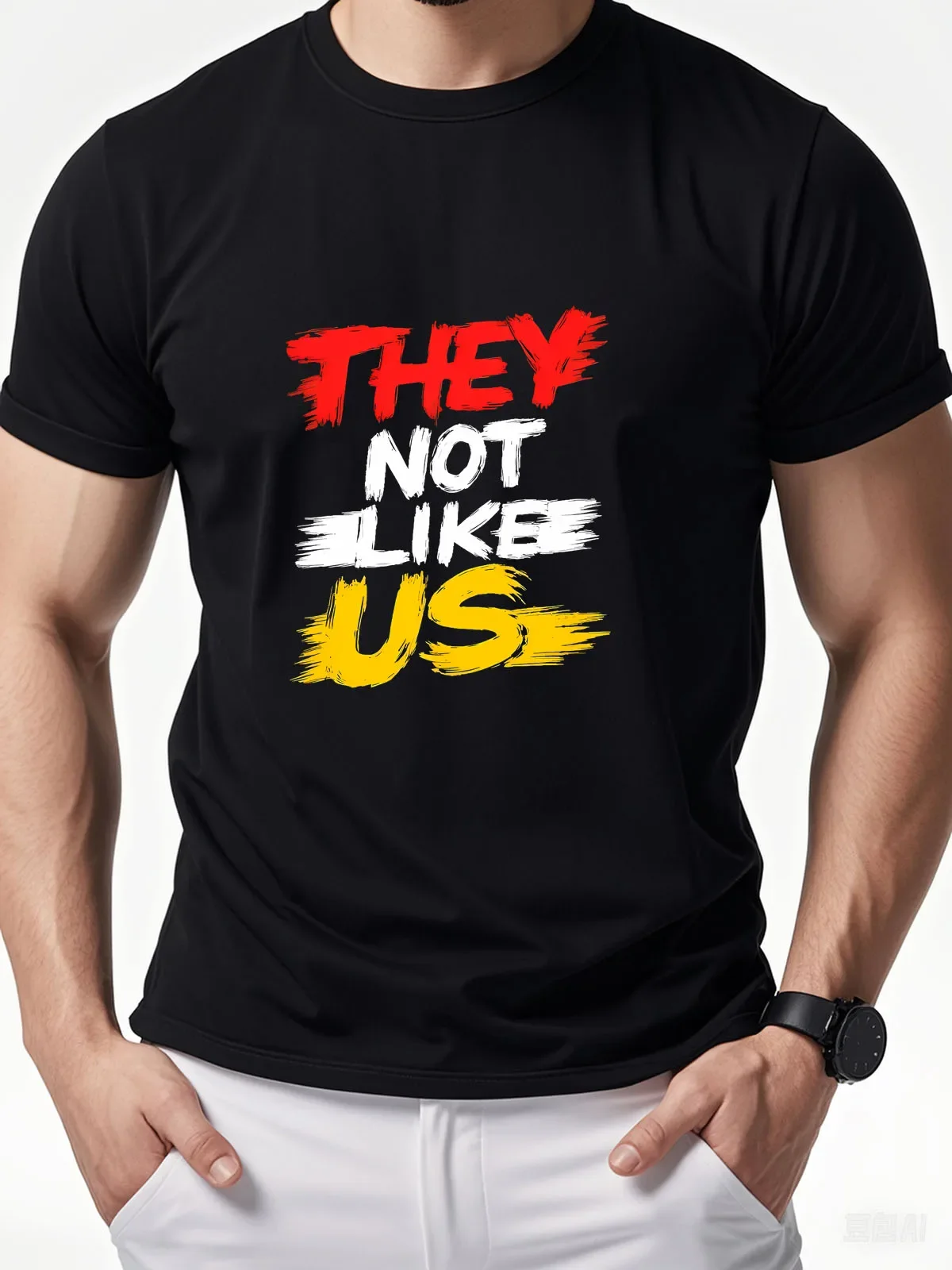 

Men'S 100% Cotton Casual Sports Loose Oversized They Not Like Us Print Round Neck Short Sleeved T-Shirt Top