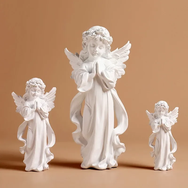 Angel Alice Girl Statue Cute Nordic Resin Craft Desktop Decor Home Ornament