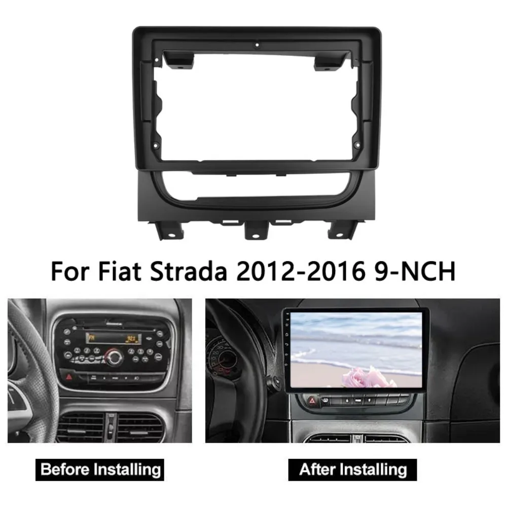 For FIAT STRADA 2012-2016 9 Inch Car Stereo Radio Fascia Frame Dashboard Panel Trim Kit 2DIN Navigation Bezel