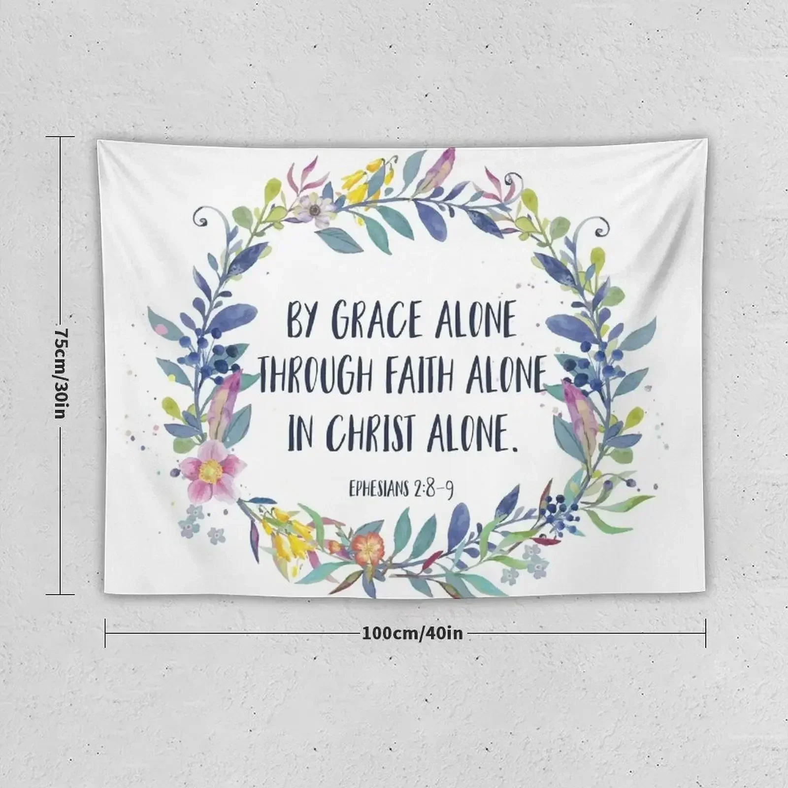 By Grace Alone - Christian Quote Tapestry Hanging Wall House Decorations Decoration For Bedroom Tapestry