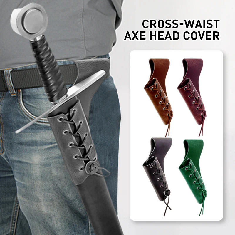 

Axe Carry Case Pu Sword Sheath Blade Holder Waist Belt Lanyard Accessories Medieval Renaissance human Cosplay Prop Axe Harness