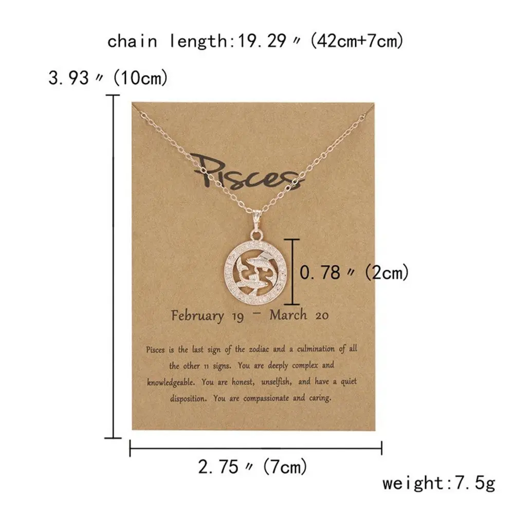 Alloy Taurus Libra Guardian Star Aquarius Leo Scorpio Horoscope Choker 12 Constellation Pendant Necklace Animal Zodiac Sign