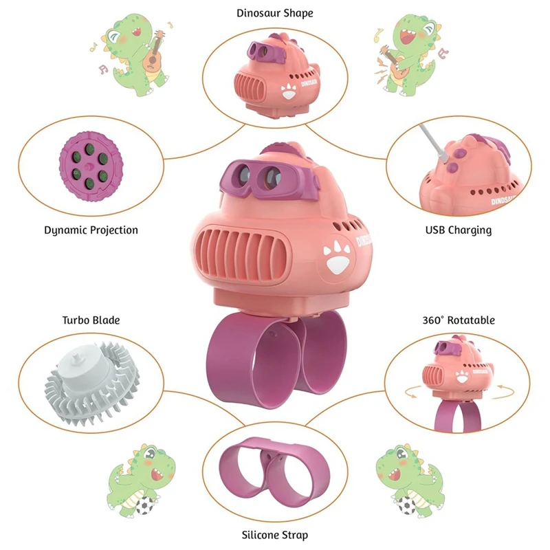 Portable Fan With Wrist Strap,Dynamic Projection Personal Fan,Hands Free Bladeless Fan,360° Rotatable Fan