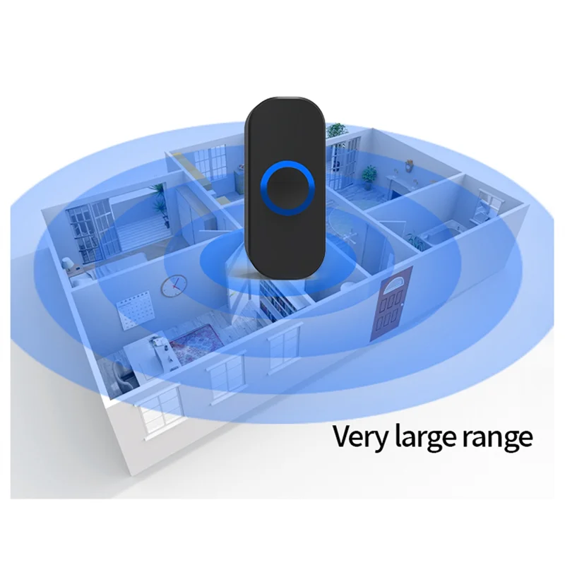 

Беспроводной дверной звонок BAAE, водонепроницаемый умный дверной звонок, домашний дверной звонок, интеллектуальный 4-уровневый регулятор громкости, дверной звонок с 32 песнями