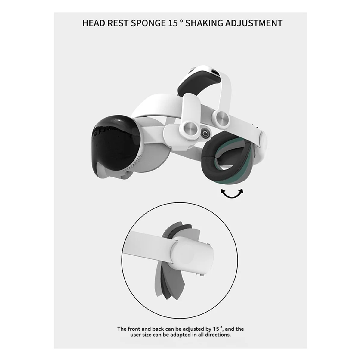 Alça de cabeça para Apple Vision Pro, alça de cabeça de esponja de substituição de acessórios VR