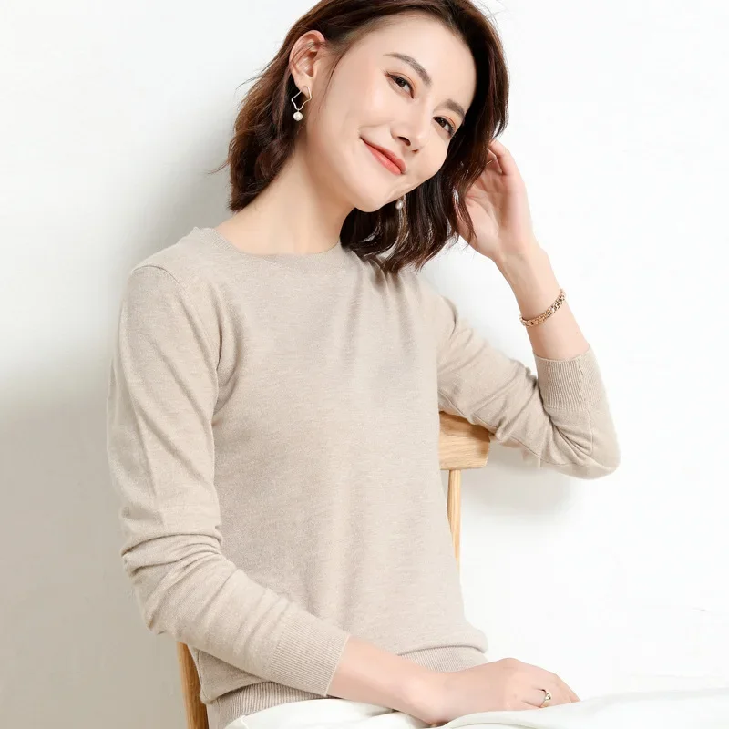 Women Sweater O-neck Autumn Winter Basic Pullover Warm Casual Pulls Jumpers Korean Fashion Spring Knitwear Bottoming Shirt 2024