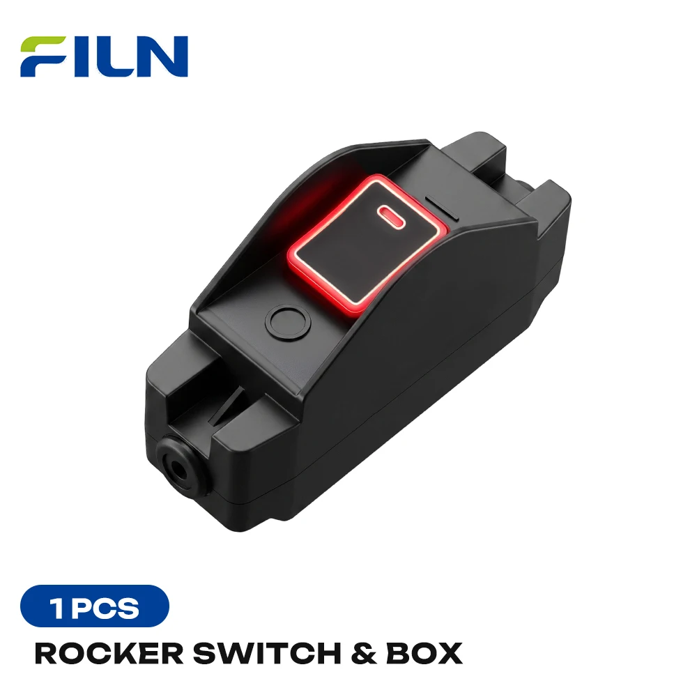 FILN 30A Black Aluminum Rocker Switch Junction Box 12V 24V 220V Surface Mount Toggle Switch for Boat Marine Outdoor DIY Vehicle