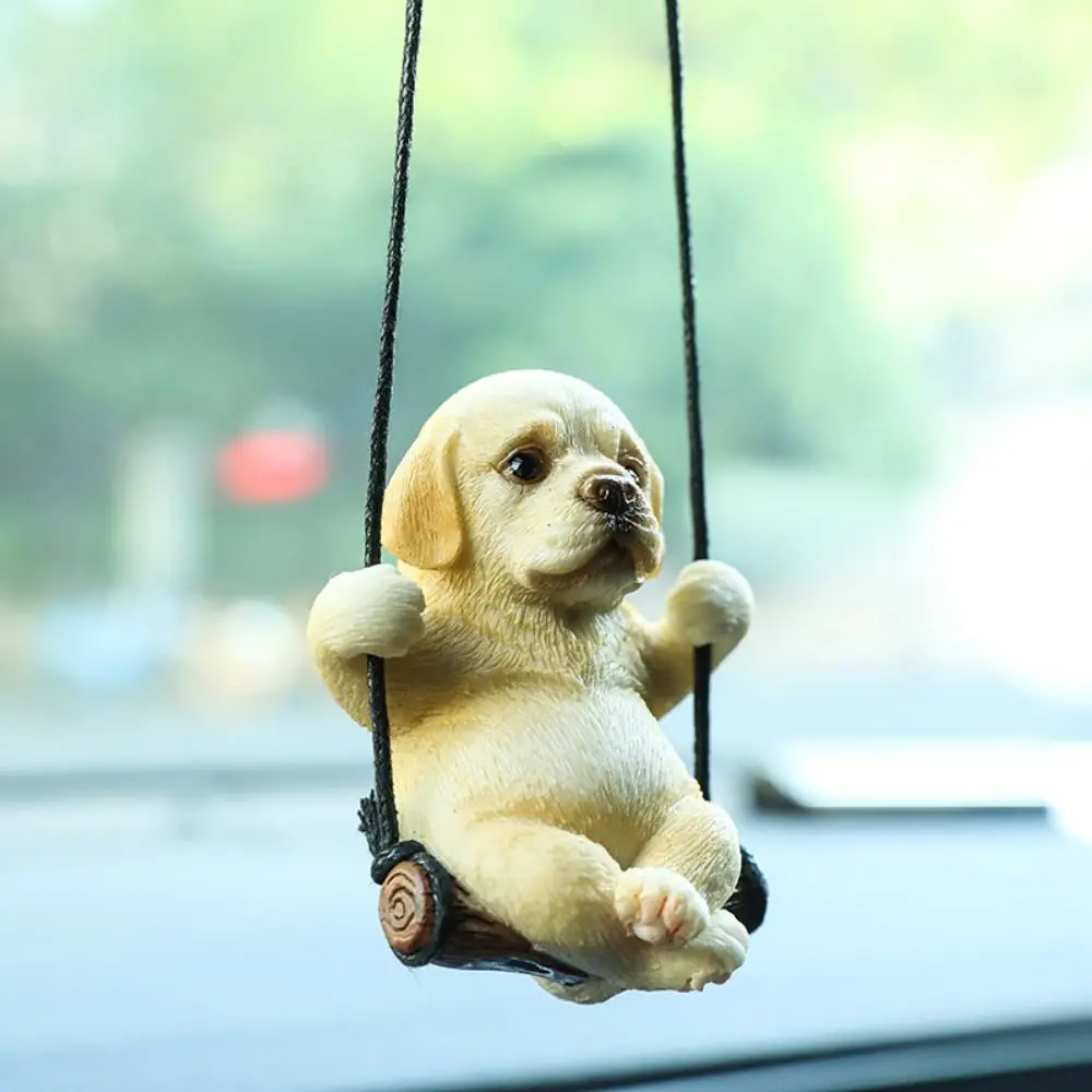 

Labrador Dog Rear View Mirror Hanging Monkey Car Trinket Car Window Pendant Fashion Swing Rearview Mirror Ornament Bag Charm