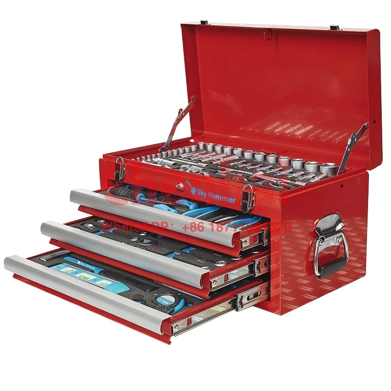 

80-Piece CR-V Mechanics Tool Set with 3 Drawer Tool Chest Heavy Duty Toolbox Repair Tool Kit