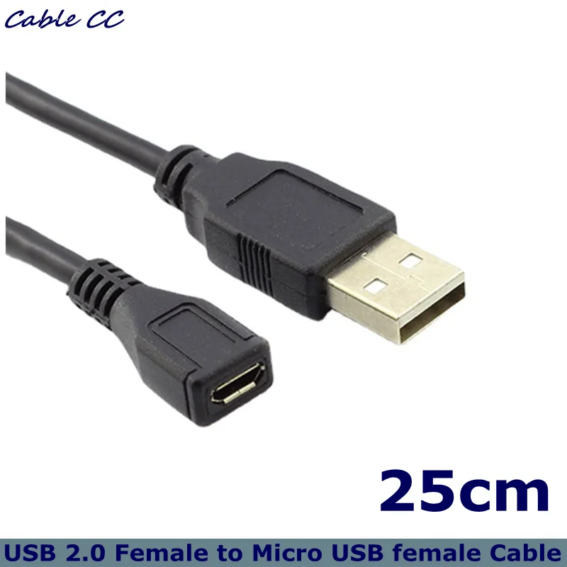 25cm USB male to MICRO female A male to Micro 5pin female Android Phone Data Charging Adapter Cable Aging Test Cable