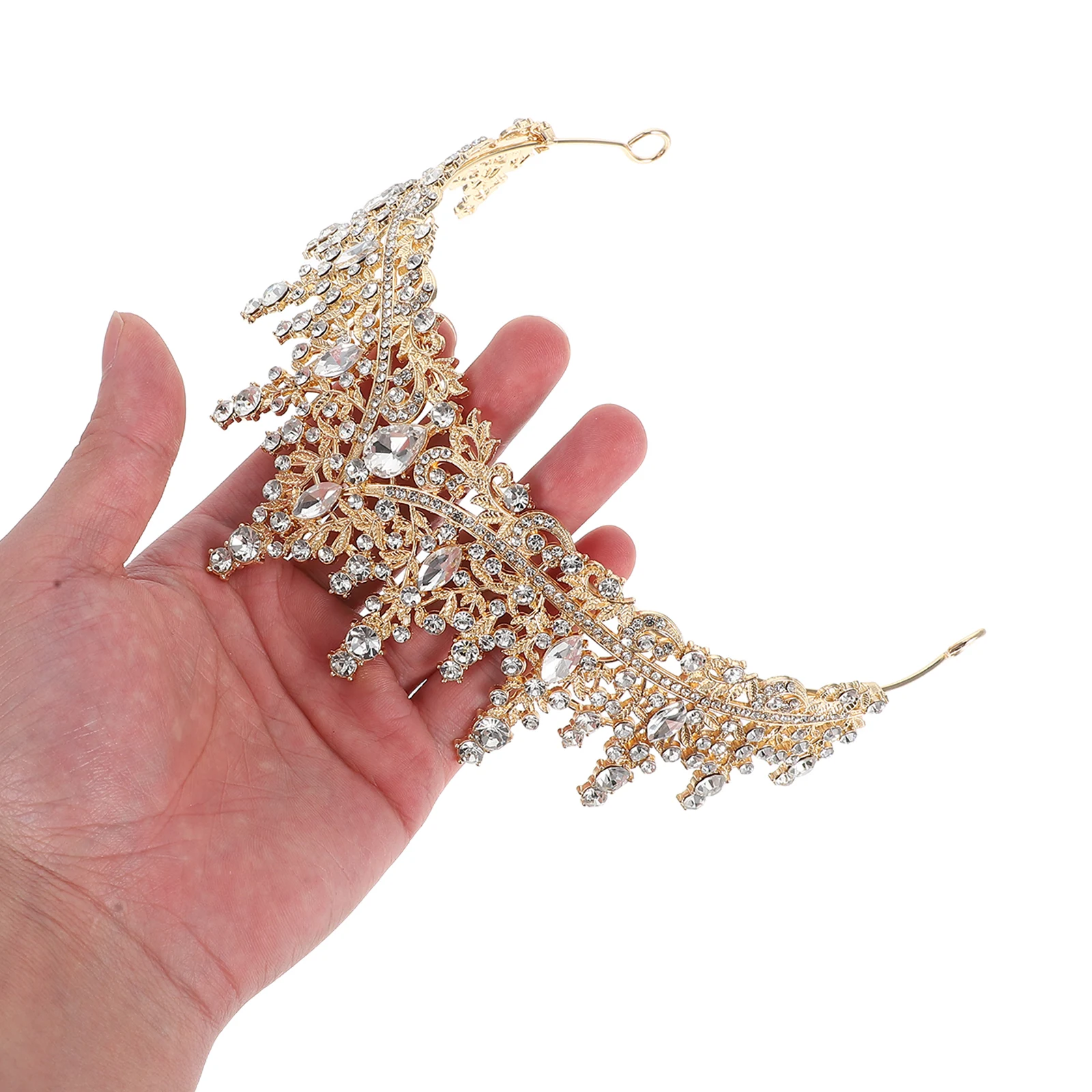 

Baroque Style Teardrop Rhinestone Crown Accessories For Women Wedding Bridal Prom Birthday Party Decorative Pins Tiara Headband