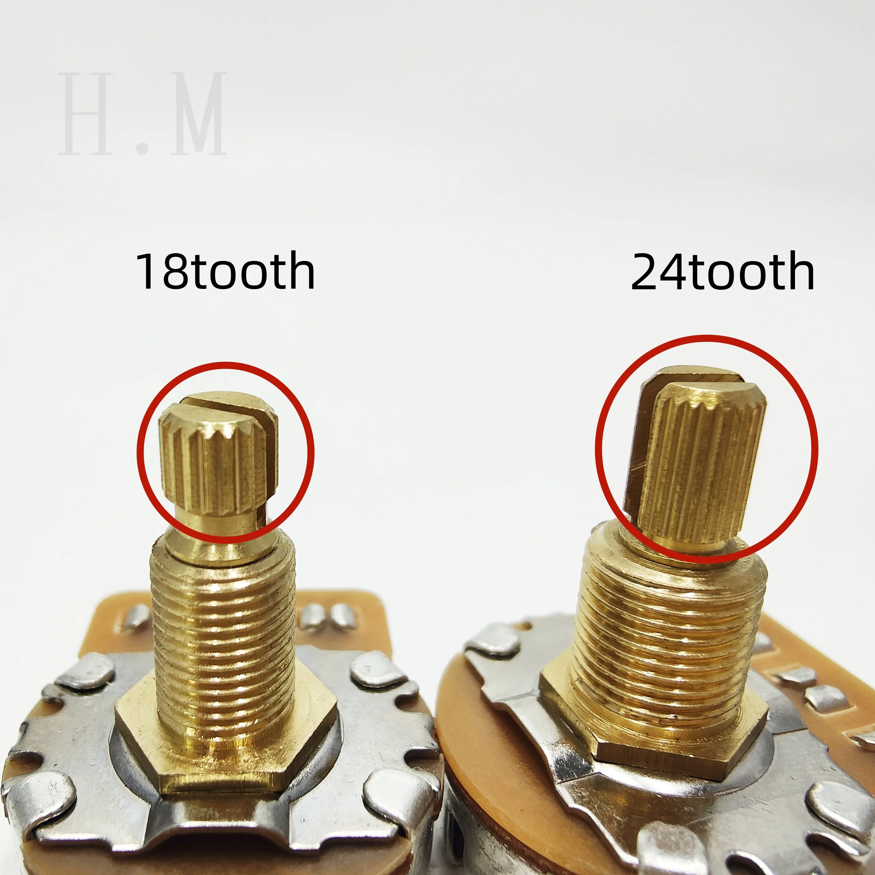 All-copper Through Mandrel Guitar Potentiometer A250k500k B250k500k Copper Shaft Electronic Knob Guitar Potentiometer